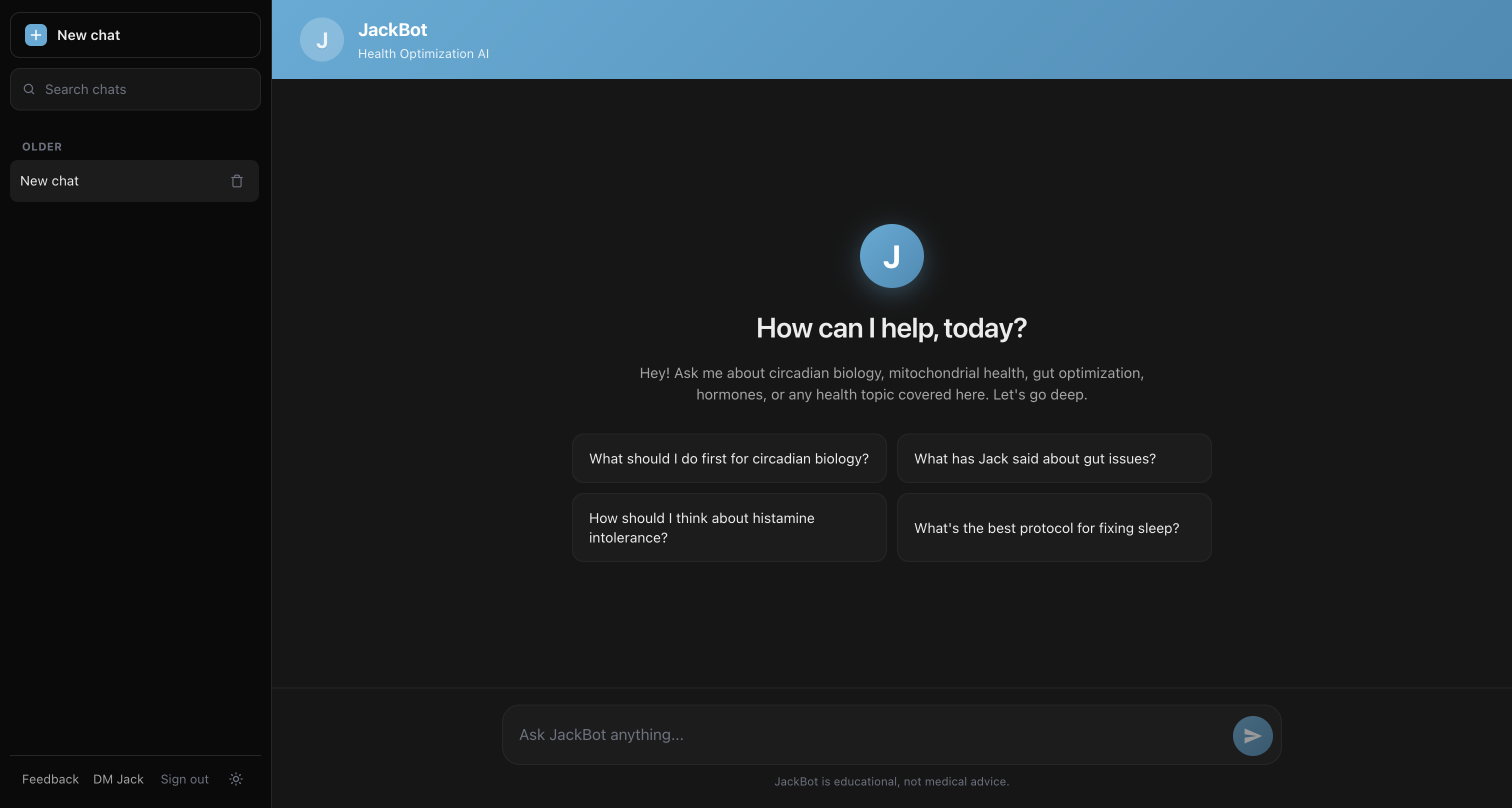 Retrieval assistant chat interface